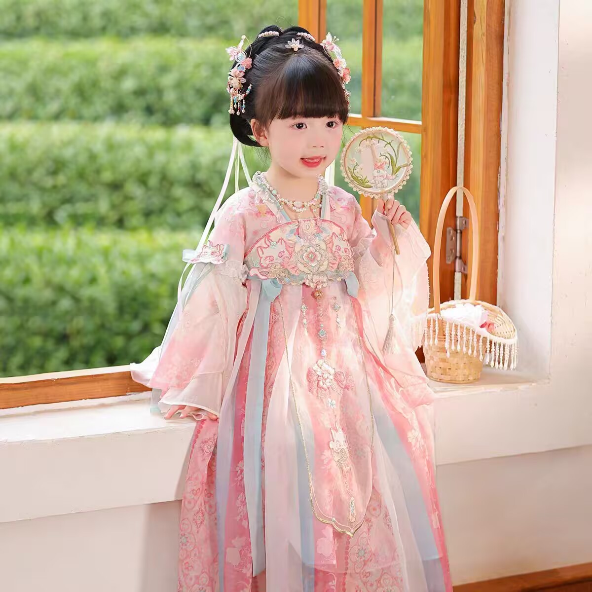 女童汉服连衣裙2026新款儿童国风超仙襦裙女孩唐装飘逸刺绣公主裙