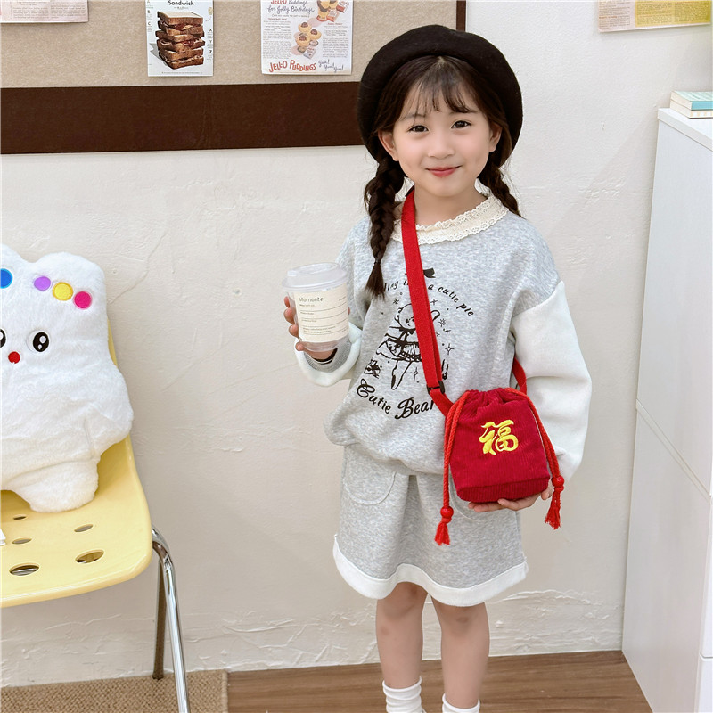 红色福袋超轻儿童迷你小包包新年零钱包喜庆过年斜挎包宝宝男女童