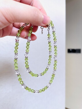 【向上生长】原创设计师天然橄榄石项链超通透生命力温和夏日水晶