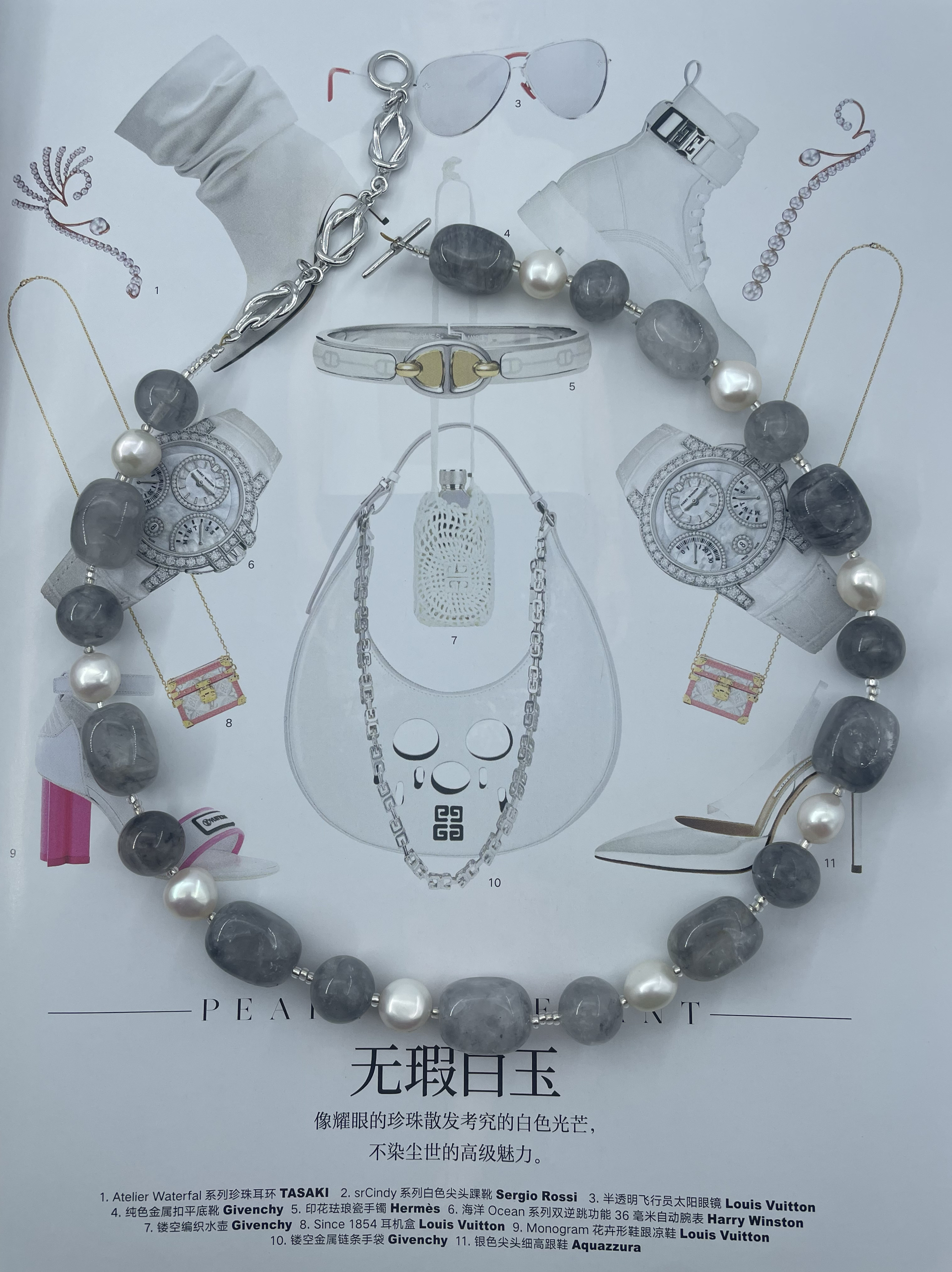 【千里烟波】稀缺烟晶精选设计师原创个性甜美精致出游毛衣链项链