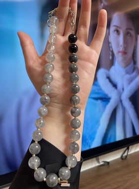 【暮霭沉沉楚天阔】原创设计师水晶项链渐变色烟晶项链个性通勤