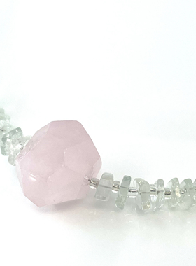 【樱花树下】原创设计师项链马粉马达加斯加粉晶绿水晶圣诞生日