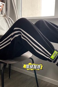 冬季新款港加绒加厚魔术贴侧边卫裤青少年休闲裤K2107 P55控价68图片