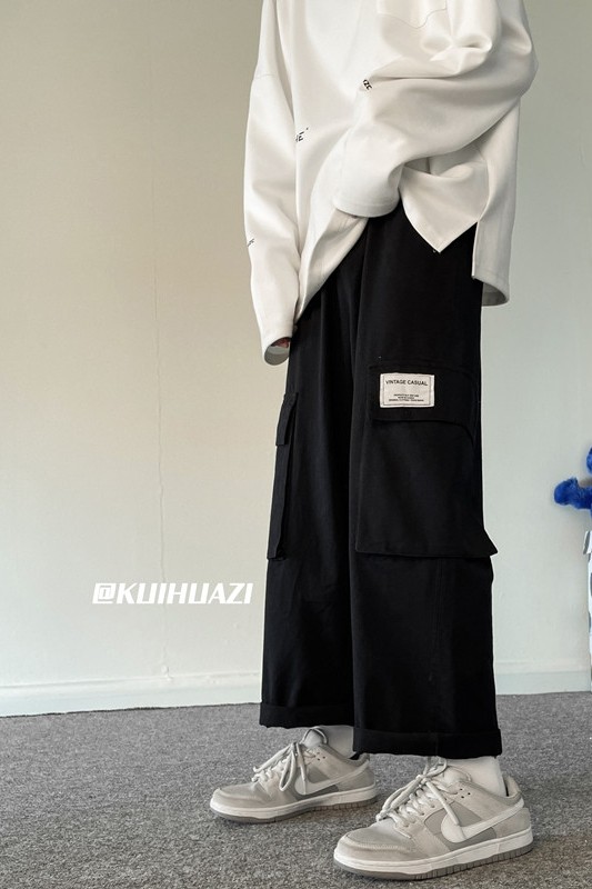 2023春季新款男士休闲裤青少年大口袋贴标工装裤K3665P45控58,男装休闲裤,电商B315