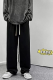 港风冬季加绒加厚休闲裤男士纯色百搭拖地卫裤男K3678JP55控价68，男装休闲裤，电商B315