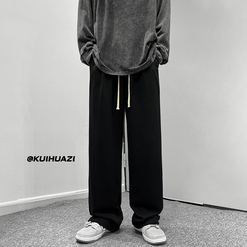 2023春季新款男士纯色宽松直筒拖地裤K3678P45控58,男装休闲裤,电商B315