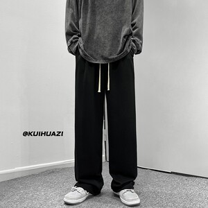 2023春季新款男士纯色宽松直筒拖地裤K3678 P45控58图片