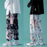 春夏季/小怪兽图案设计潮流港风宽松九分裤B315-K3603-P35控48，男装休闲裤，电商B315