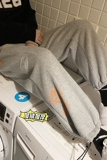 秋冬季港风字母印花休闲裤男加绒加厚涂鸦卫裤K2063P50控68，男装休闲裤，电商B315