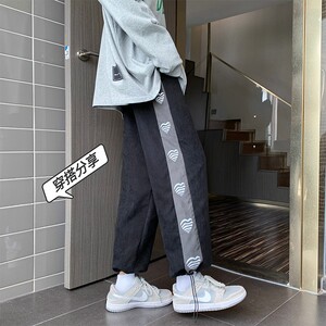 2023春季新款侧边爱心印花抽绳束脚休闲裤  K3606 B315 P45控58图片