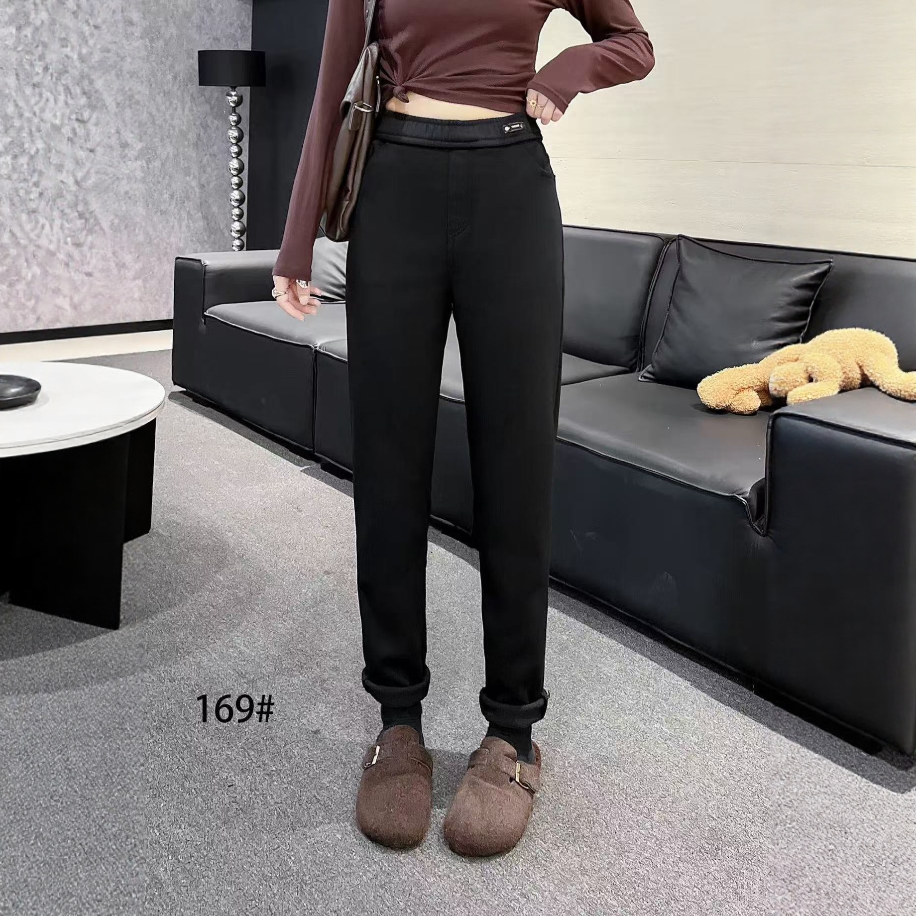 【11.12慧姐大码女装】2025新款加绒法式裤子CCJ169