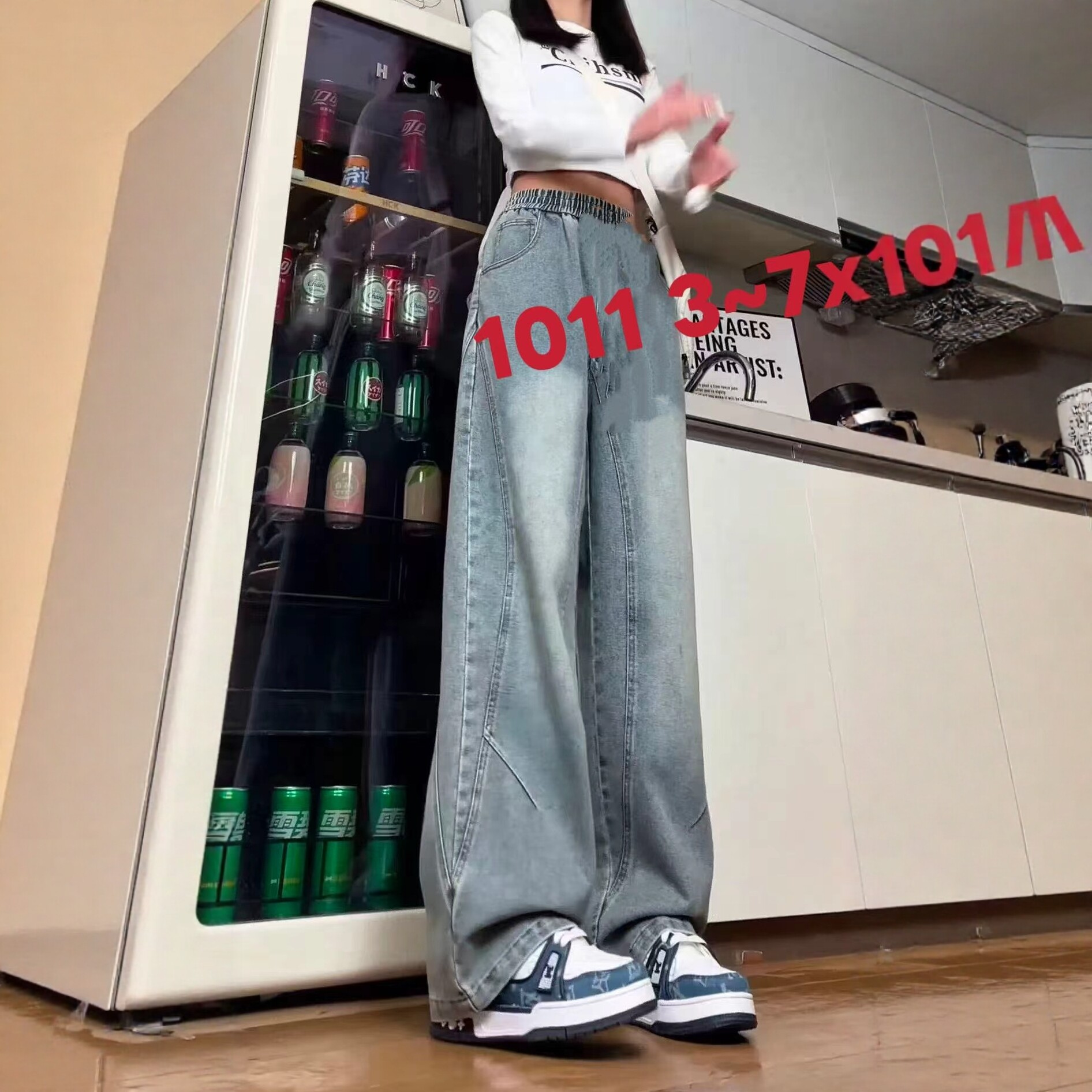 【4.29慧姐大码女装】2026新款牛仔裤子PPDM胖1011-