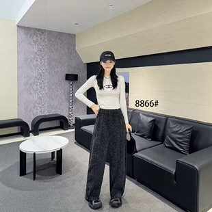 12.3慧姐大码 子豹纹弯刀裤 女装 裤 XY意8866 2025新款