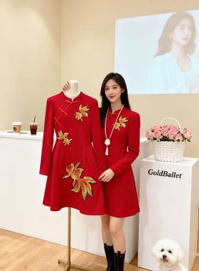 【12.3慧姐大码女装】2025新款鲤鱼连衣裙HM妹10090-