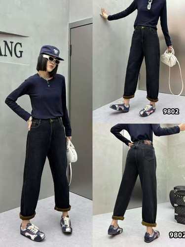 【10.29慧姐大码女装】2025新款牛仔加绒裤子NN9802