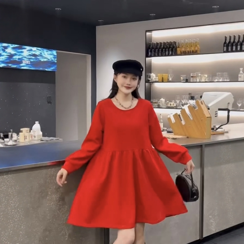 【12.1慧姐大码女装】2025新款加绒连衣裙XY洋8976-