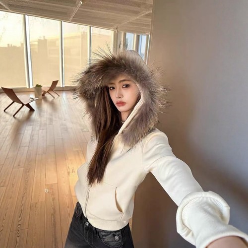 【11.18慧姐大码女装】2025新款加绒防风毛领外套CZ25391-