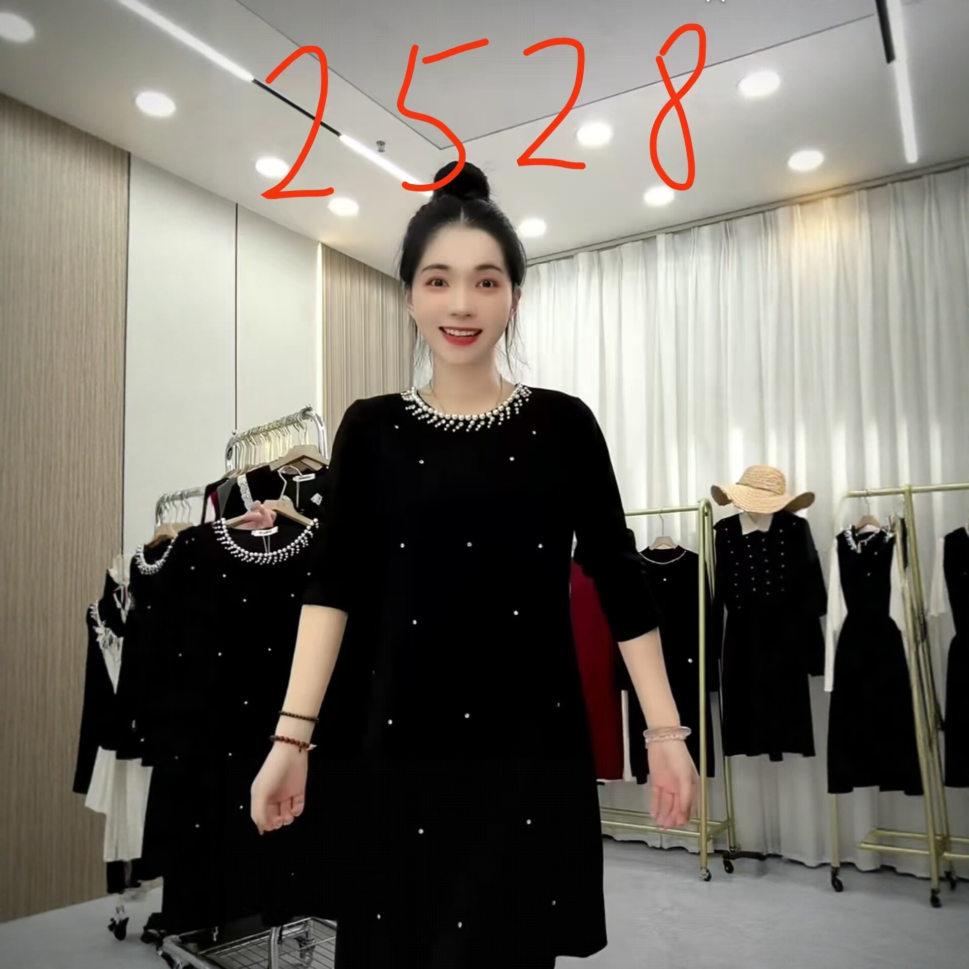 【12.5慧姐大码女装】2025新款重工连衣裙BLS2528-