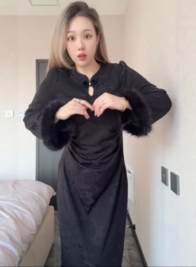 【12.20慧姐大码女装】2025新款加绒连衣裙ZM蔓9219