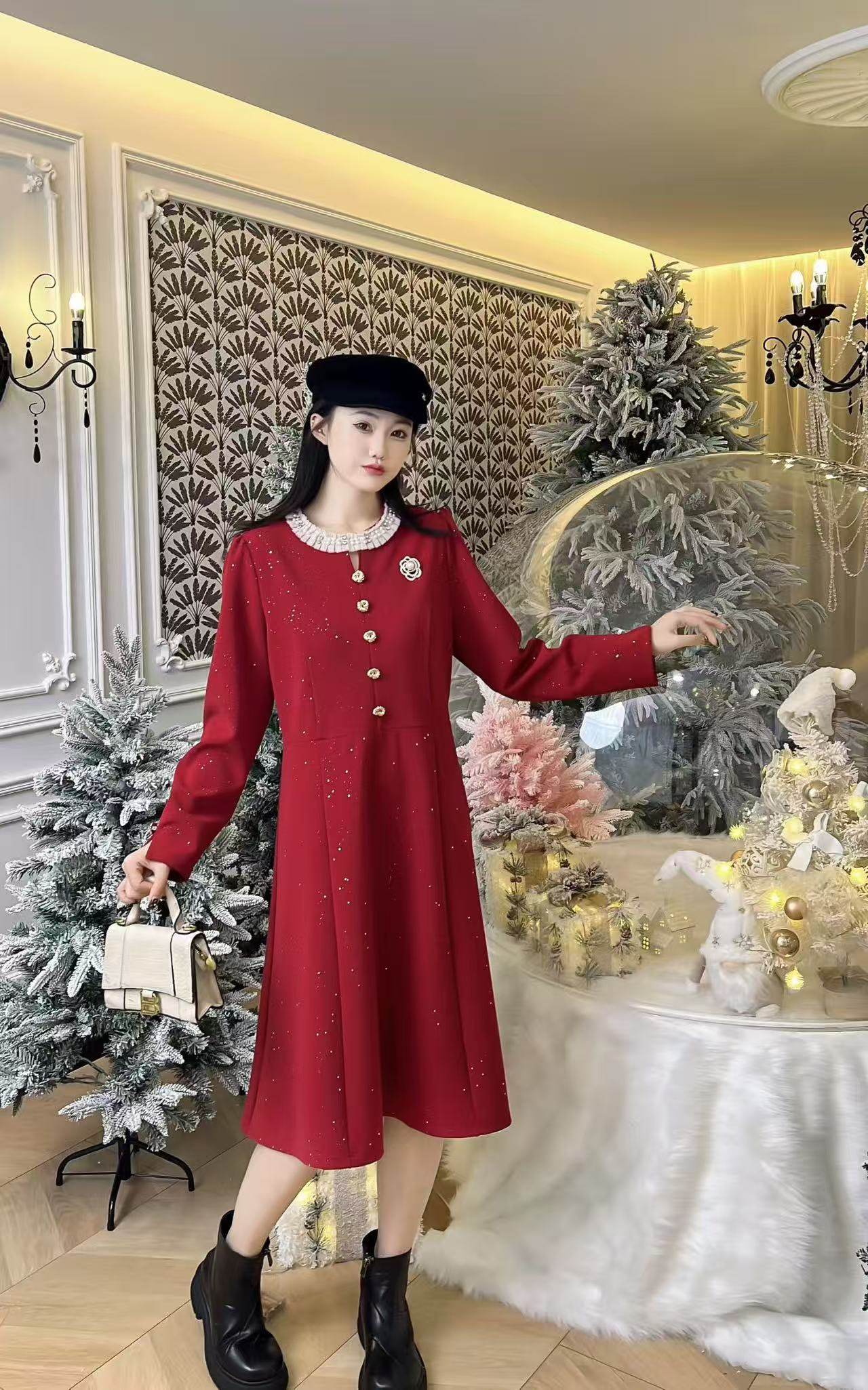 【12.9慧姐大码女装】2025新款满天星重工连衣裙YZ姿2557-