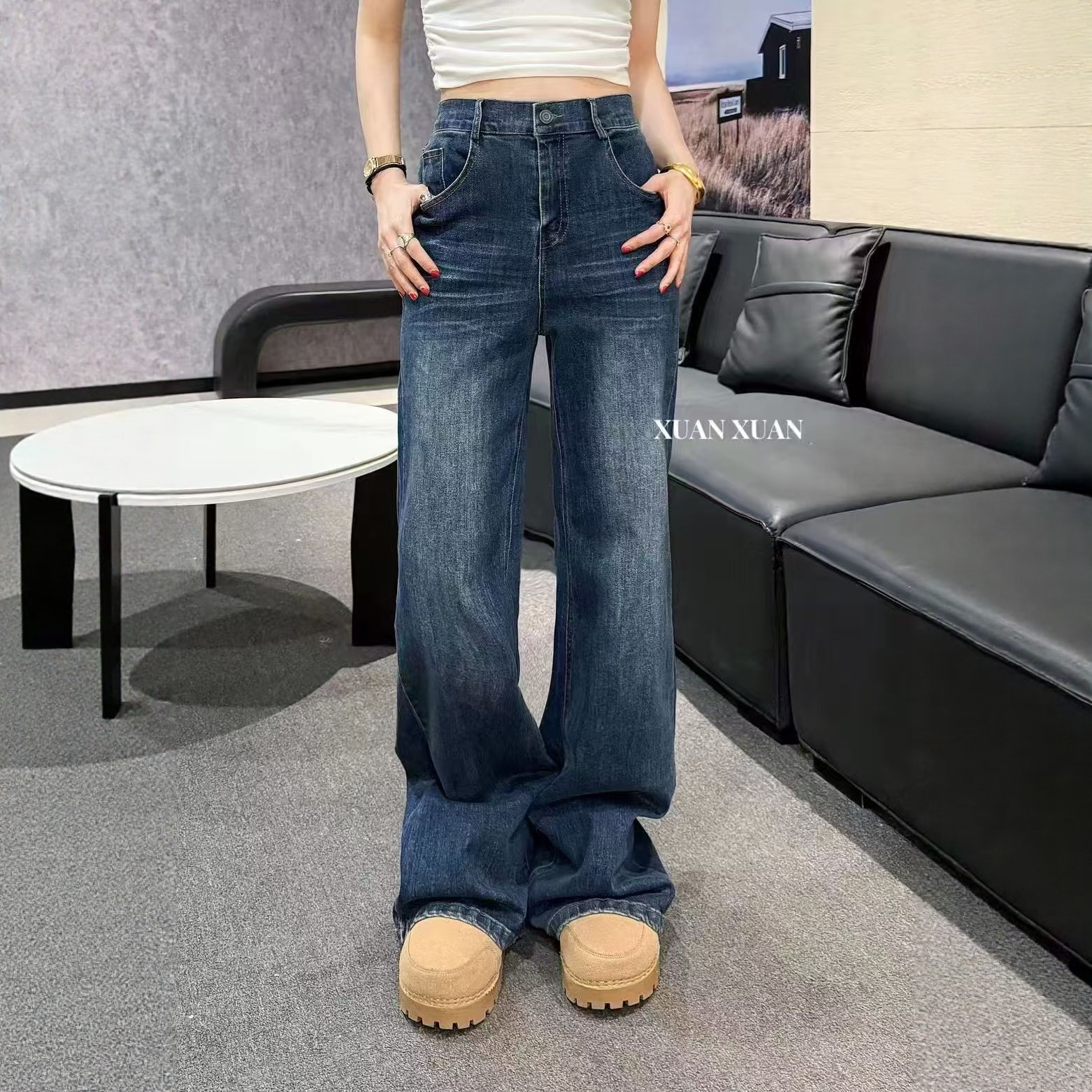 【1.4慧姐大码女装】2025新款115裤长牛仔裤子XX萱6776-,女装/女士精品,大码羽绒服,淘宝优惠券,粉丝福利购,淘宝优惠卷