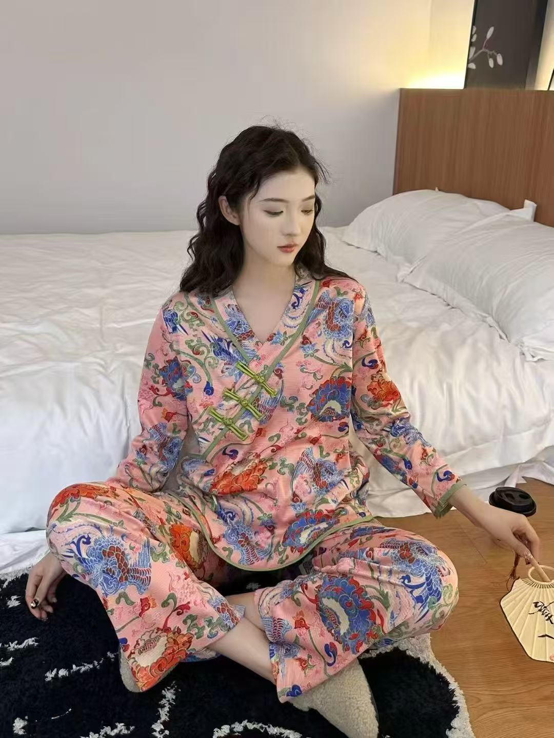 【11.24慧姐大码女装】2025新款家居服套装YMR1018-1