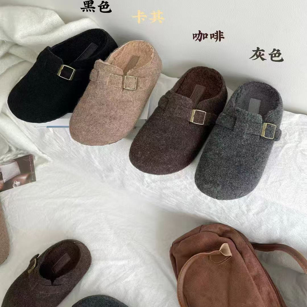 增高厚底勃肯包头半拖鞋女