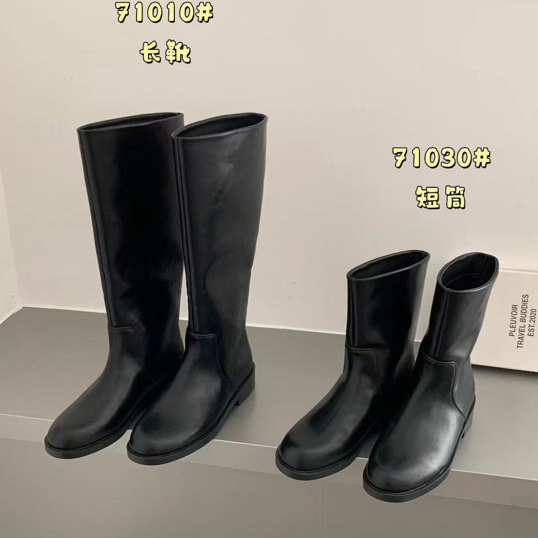 英伦风套筒短靴女2025秋冬加绒