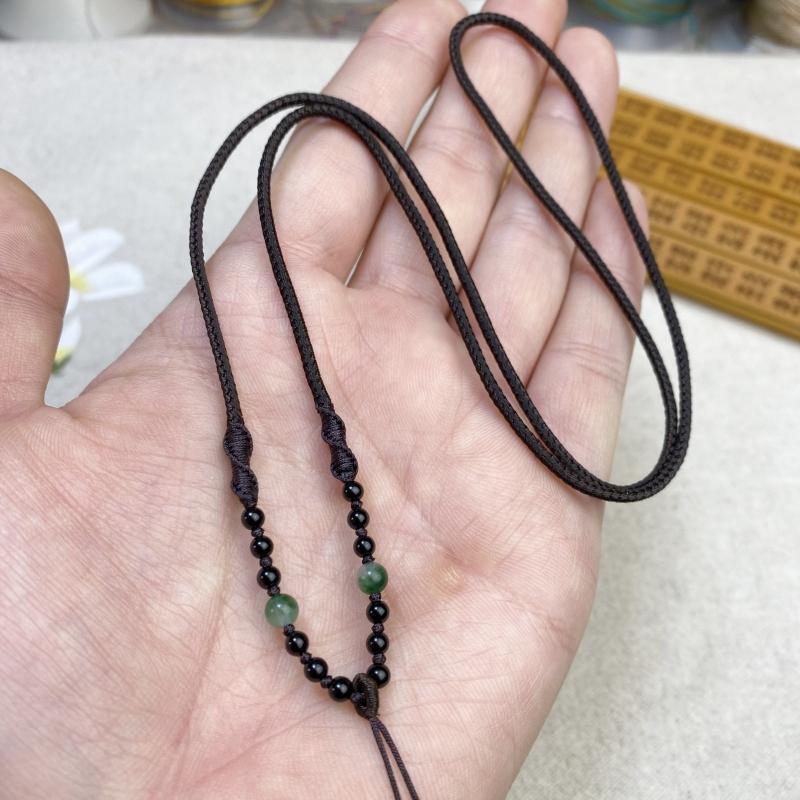 玉坠吊坠配绳挂绳男士黄金坠挂绳挂脖高档手工编织项链绳子粗翡翠