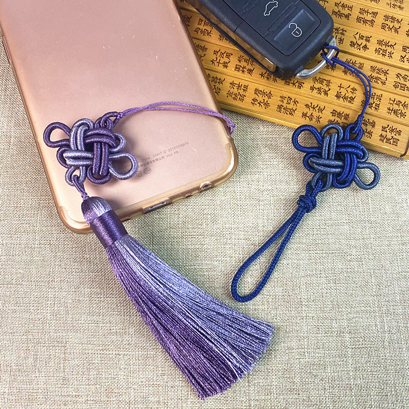 纯手工编织手机挂绳短款中国结包挂件钥匙扣U盘吊坠流苏穗子饰品