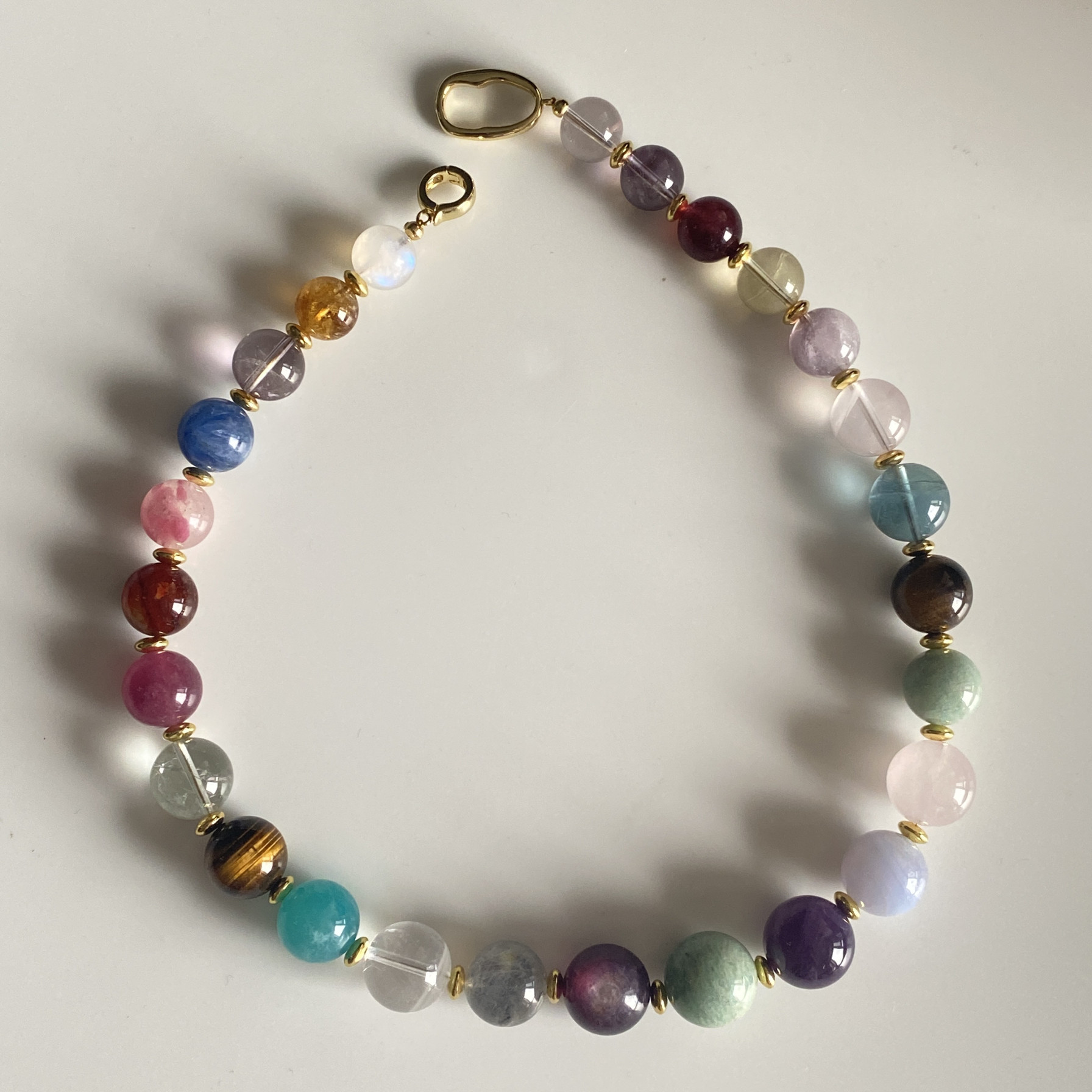 天然多宝项链紫兔毛紫超七胶花粉水黄塔晶天河石樱花雨月光石蓝纹