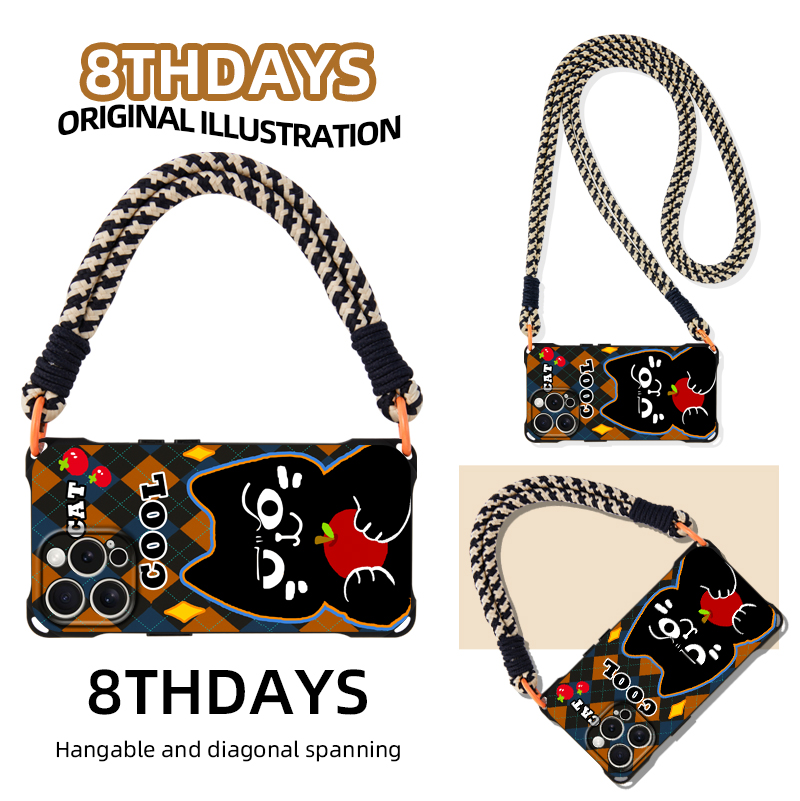 适用苹果17带挂绳斜挎新款手机壳