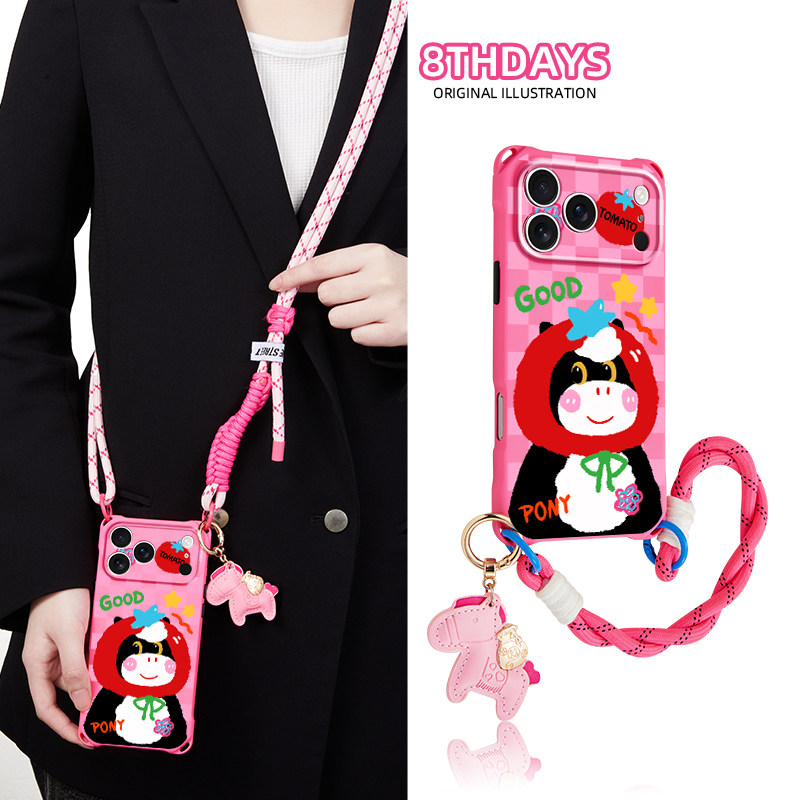 西红柿头套马挂绳手机壳适用苹果17镜头全包16可调节绳14卡通时尚13小众12华为pura80高级小米15新年手机挂件,3C数码配件,手机保护套/壳,淘宝优惠券,粉丝福利购,淘宝优惠卷