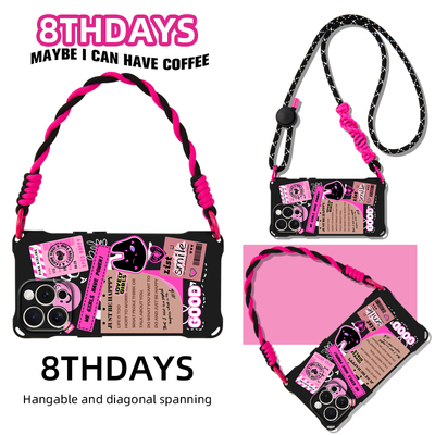 苹果17pro硅胶韩式挂绳斜挎16