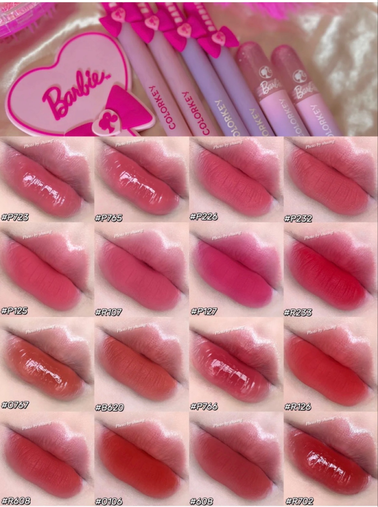 Colorke珂拉琪芭比联名款O765唇釉甜心口红水光镜面唇泥125