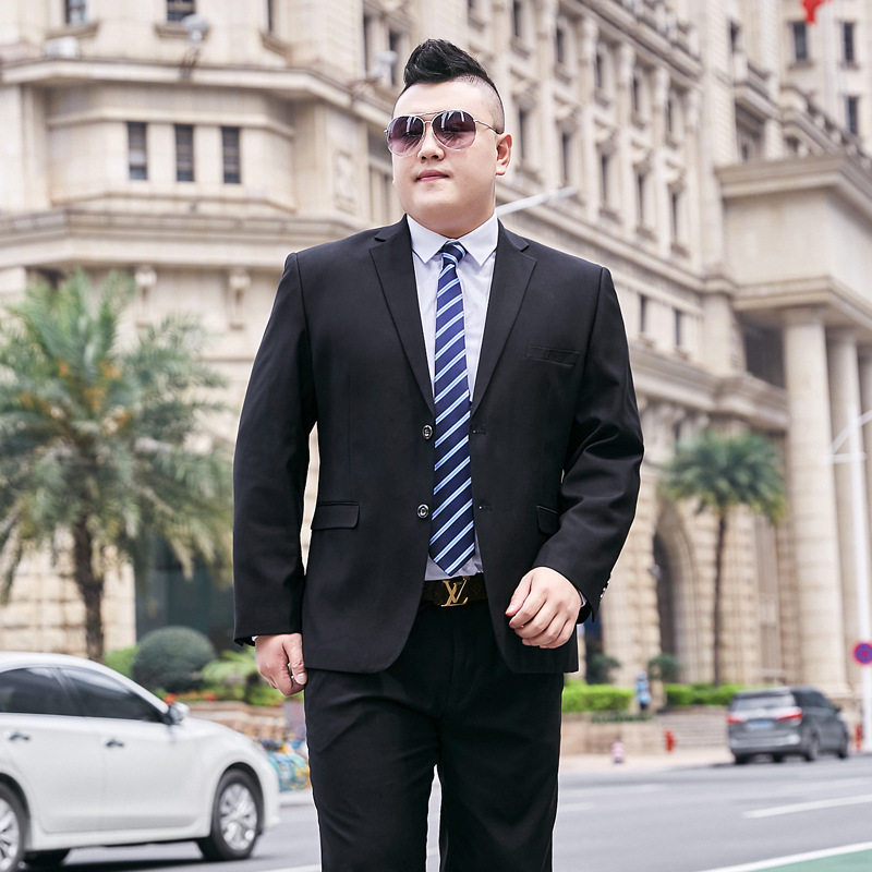 300斤大码西装男士套装加肥加大胖子商务正装西服结婚礼服职业装