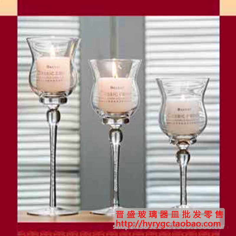 玻璃酒吧高脚婚庆餐桌装饰蜡烛台