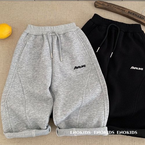 25秋男女童纯棉宽松口休闲裤90-150儿童韩版弯刀裤运动裤洋气卫裤