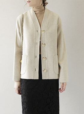 ARTIN徕倩爆款别致小上衣短款时尚气质名媛双面羊毛大衣 JK3688