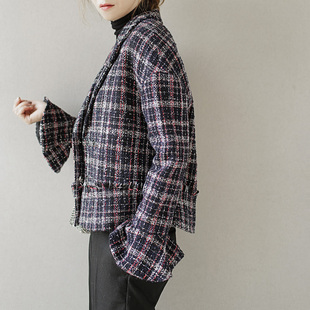 JK3402 优雅小香风粗花呢亮丝混纺小外套 徕倩2025秋冬新款 法式