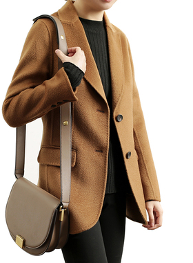 ARTIN徕倩双面羊毛水波纹小个子西装外套女2023秋冬新款JK3048