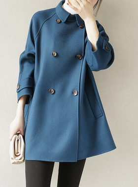 ARTIN徕倩羊毛双面呢大衣女秋冬双排扣宽松廓形毛呢外套 CO6558