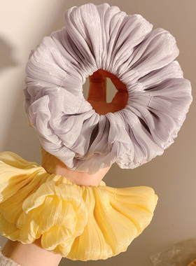 芋泥泡芙~紫色缎面大肠发圈女高级感温柔头绳发饰扎头发韩系气质