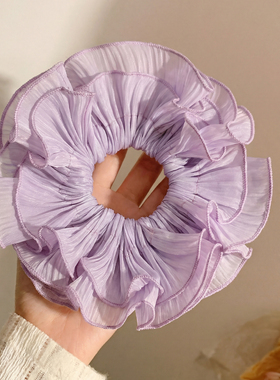 韩系氛围感紫色网纱大肠发圈女高级感气质头绳发饰扎头发春季新款