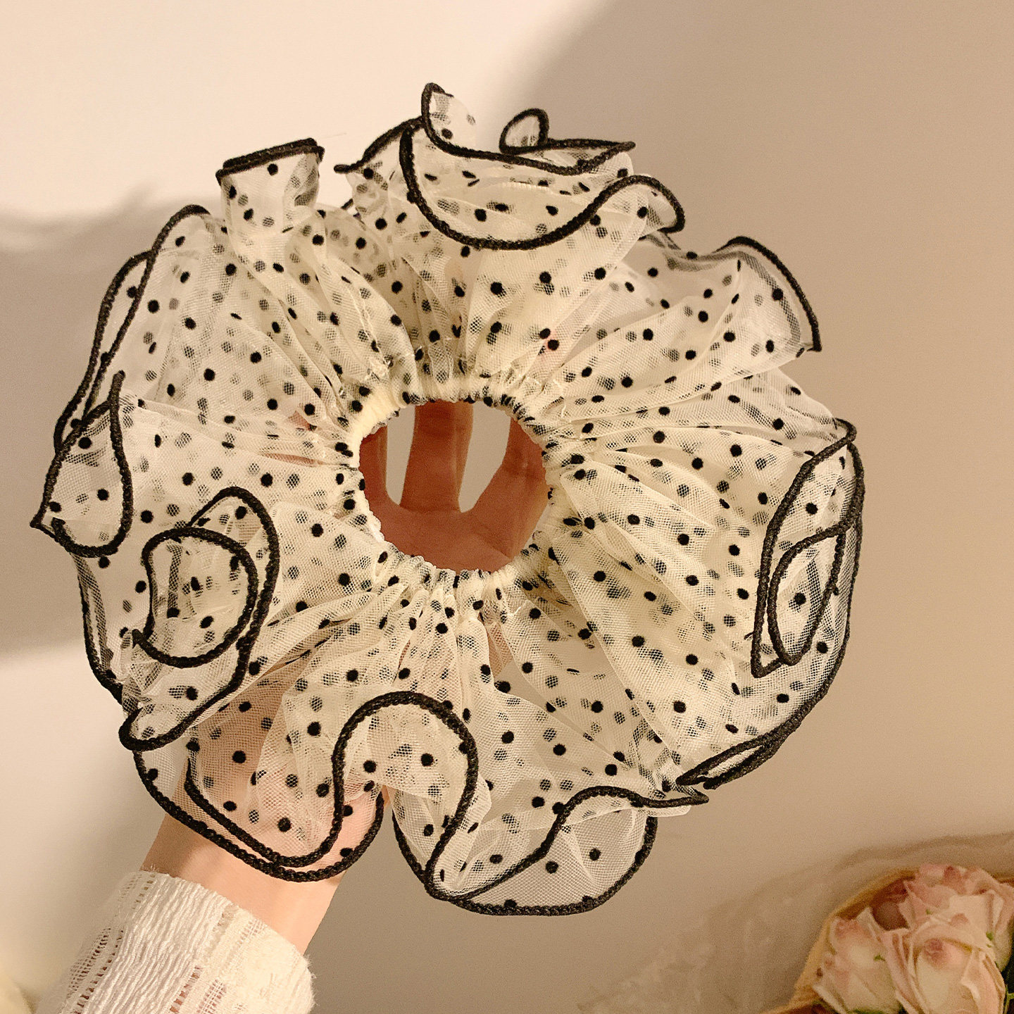 法式复古波点网纱大肠发圈女高级感慵懒风头绳发饰扎头发超大春季,饰品/流行首饰/时尚饰品新,发饰,淘宝优惠券,粉丝福利购,淘宝优惠卷