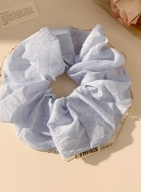 清新淡蓝色网纱大肠发圈女小众慵懒风气质头绳发饰扎头发2026春季