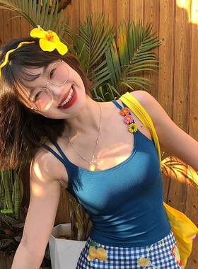 阳光假日~黄色扶桑花朵发夹女氛围感海边度假风发卡刘海侧边夹子