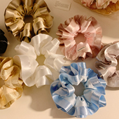 多巴胺缎面大肠双层发圈女高级感慵懒风复古头饰发绳扎头发超大号