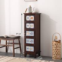 Thickened solid wood chest with narrow seams, simple bedroom and living room drawers, 30cm storage cabinet, corner cabinet thumbnail 5
