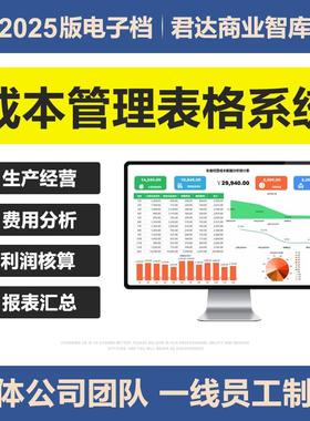 2025生产成本管理excel表格系统产品成本分析核估算构成财务利润